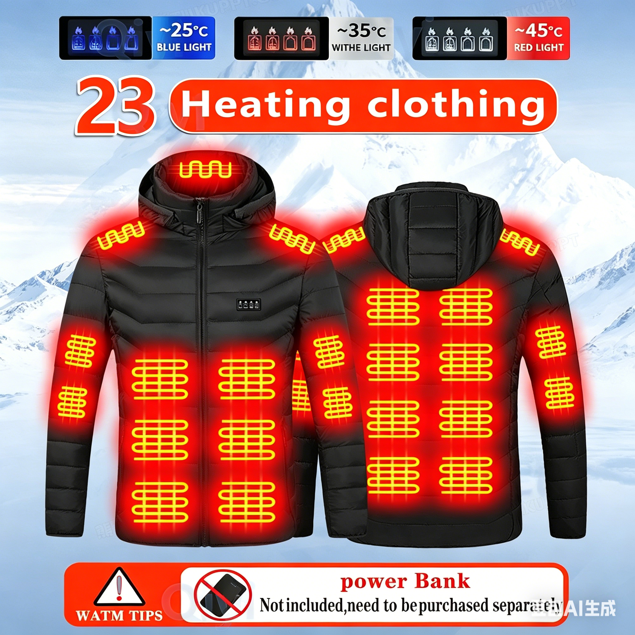 23 Areas Heating Jacket, Polye - огляд і ціна Outdoor Sport Coat