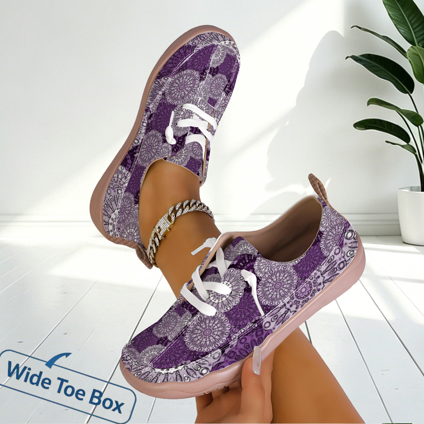 Women Geometric Print Wide Toe - огляд і ціна Outdoor Sports Shoes